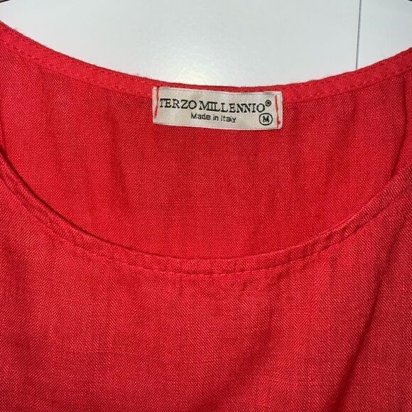 Terzo Millennio Size Medium Red Sleeveless High Low Dress Womens - Picture 3 of 12